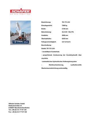 Excavadoras de orugas Takeuchi TB 175