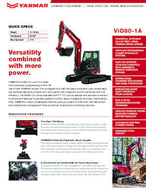 Excavadoras de orugas Yanmar ViO80-1A