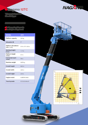Plataformas telescópicas de orugas Nagano 12TC