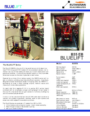 Plataformas articuladas de orugas Ruthmann BLUELIFT B35 EB