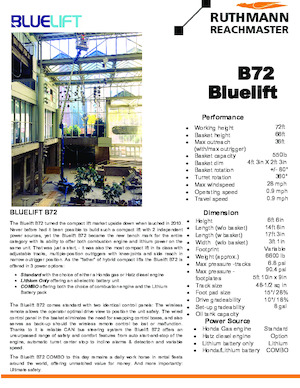 Plataformas articuladas de orugas Ruthmann BLUELIFT B72