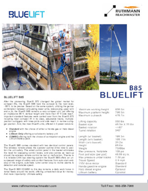 Plataformas articuladas de orugas Ruthmann BLUELIFT B85
