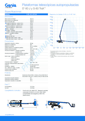 Plataformas telescópicas de orugas Genie S-80 J TraX