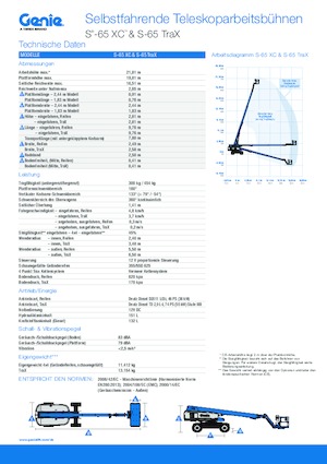 Plataformas telescópicas de orugas Genie S-65 TraX