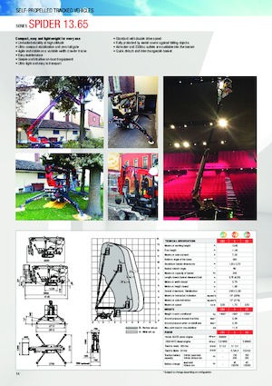 Plataformas telescópicas de orugas Platform Basket SPIDER 13.65 ED