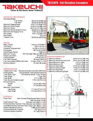 Excavadoras de orugas Takeuchi TB 280 FR