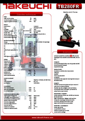Excavadoras de orugas Takeuchi TB 280 FR