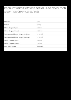 Pinzas de demolición clasificadoras Caterpillar G213 GC