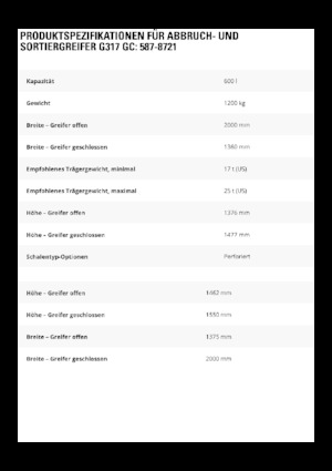Pinzas de demolición clasificadoras Caterpillar G317 GC