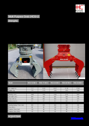 Pinzas de demolición clasificadoras Konverma HCG 17-450-U
