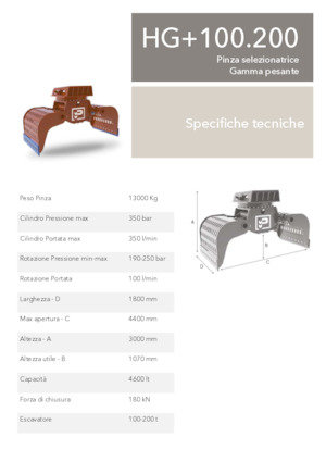 Pinzas de demolición clasificadoras Promove HG+ 100.200