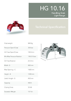 Pinzas de demolición clasificadoras Promove HG 10.16