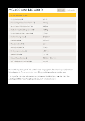 Pinzas de demolición clasificadoras Epiroc MG 400