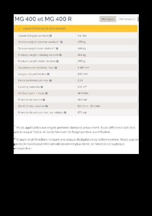 Pinzas de demolición clasificadoras Epiroc MG 400