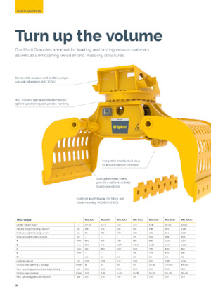 Pinzas de demolición clasificadoras Epiroc MG 1000 
