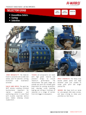 Pinzas de demolición clasificadoras A-Ward S200