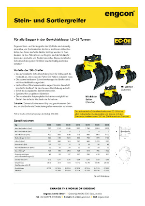 Pinzas de demolición clasificadoras engcon SG06