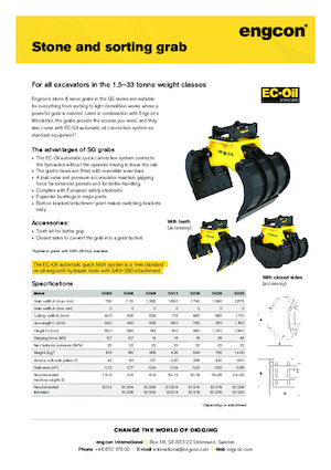 Pinzas de demolición clasificadoras engcon SG06