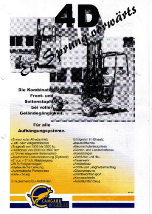 Carretillas elevadoras auxiliares diesel Cangaru / Transmanut 4D.5D5.3.2028 F