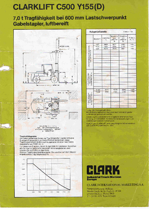 Carretillas elevadoras diesel Clark C 500-y-155 D