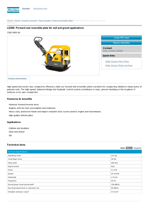 Planchas vibratorias reversibles Atlas Copco LG 200
