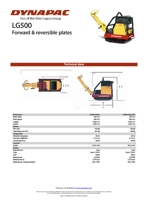 Planchas vibratorias reversibles Dynapac LG 500