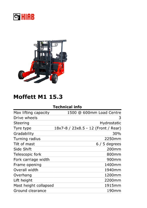Carretillas elevadoras auxiliares diesel Moffett M 1-15.3