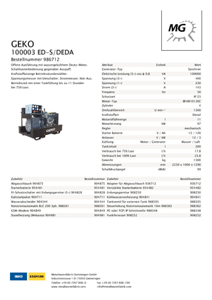 Grupos electrógenos diesel Geko ® 100003 ED-S/DEDA