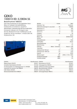 Grupos electrógenos diesel Geko ® 100010 ED-S/DEDA