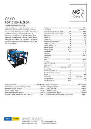 Grupos electrógenos diesel Geko ® 10010 ED-S/ZEDA
