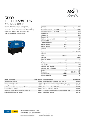 Grupos electrógenos diesel Geko ® 11010 ED-S/MEDA