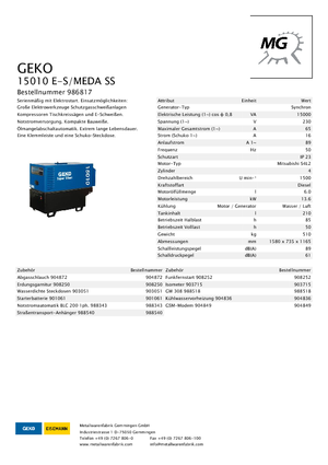Grupos electrógenos diesel Geko ® 15010 E-S/MEDA