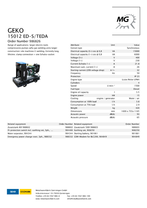 Grupos electrógenos diesel Geko ® 15012 ED-S/TEDA