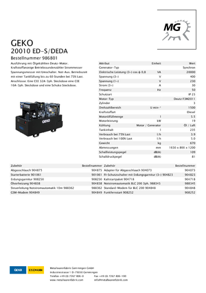 Grupos electrógenos diesel Geko ® 20010 ED-S/DEDA