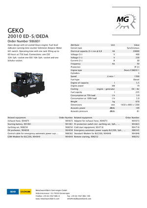 Grupos electrógenos diesel Geko ® 20010 ED-S/DEDA