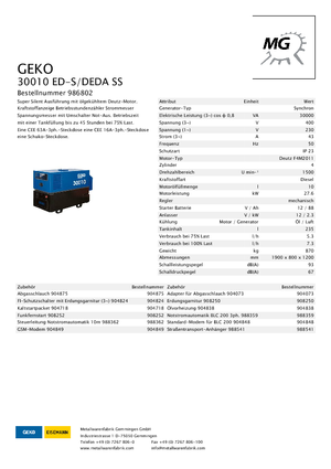 Grupos electrógenos diesel Geko ® 30010 ED-S/DEDA