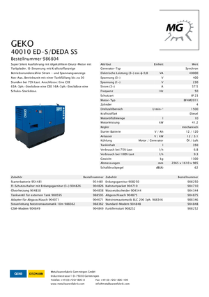 Grupos electrógenos diesel Geko ® 40010 ED-S/DEDA