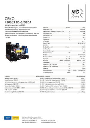 Grupos electrógenos diesel Geko ® 430003 ED-S/DEDA