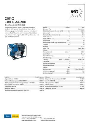 Grupos electrógenos diesel Geko ® 5401 E-AA/ZHD