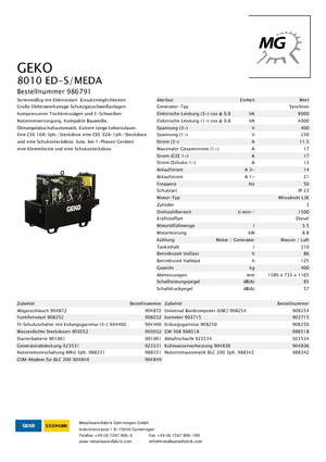 Grupos electrógenos diesel Geko ® 8010 ED-S/MEDA