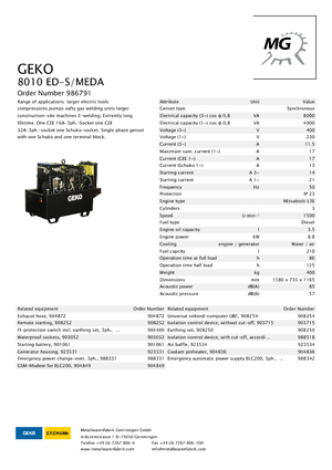 Grupos electrógenos diesel Geko ® 8010 ED-S/MEDA