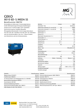Grupos electrógenos diesel Geko ® 8010 ED-S/MEDA