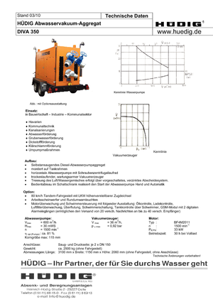 Bombas de recucción del nivel freático Hüdig Diva 350 Whisper