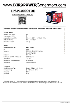 Grupos electrógenos diesel Europower EPSP10000TDE (S)