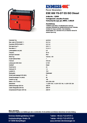 Grupos electrógenos diesel Endress ESE 606 YS-GT ES ISO DI