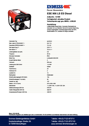 Grupos electrógenos diesel Endress ESE 906 LS ES DI