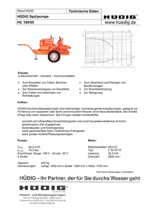 Bombas de lavado diesel Hüdig HC 180/05