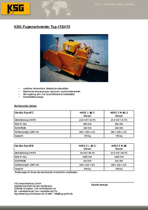 Cortadoras de suelo KSG-Maschinenbau KSG 476
