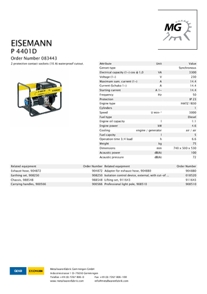 Grupos electrógenos diesel Eisemann P 4401 D