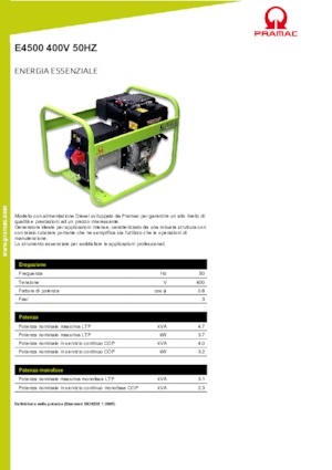Grupos electrógenos diesel PRAMAC Lifter E 4500 TYH